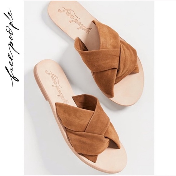 NWT Free People Rio Vista Suede Flats Slide Sandals - Picture 2 of 8